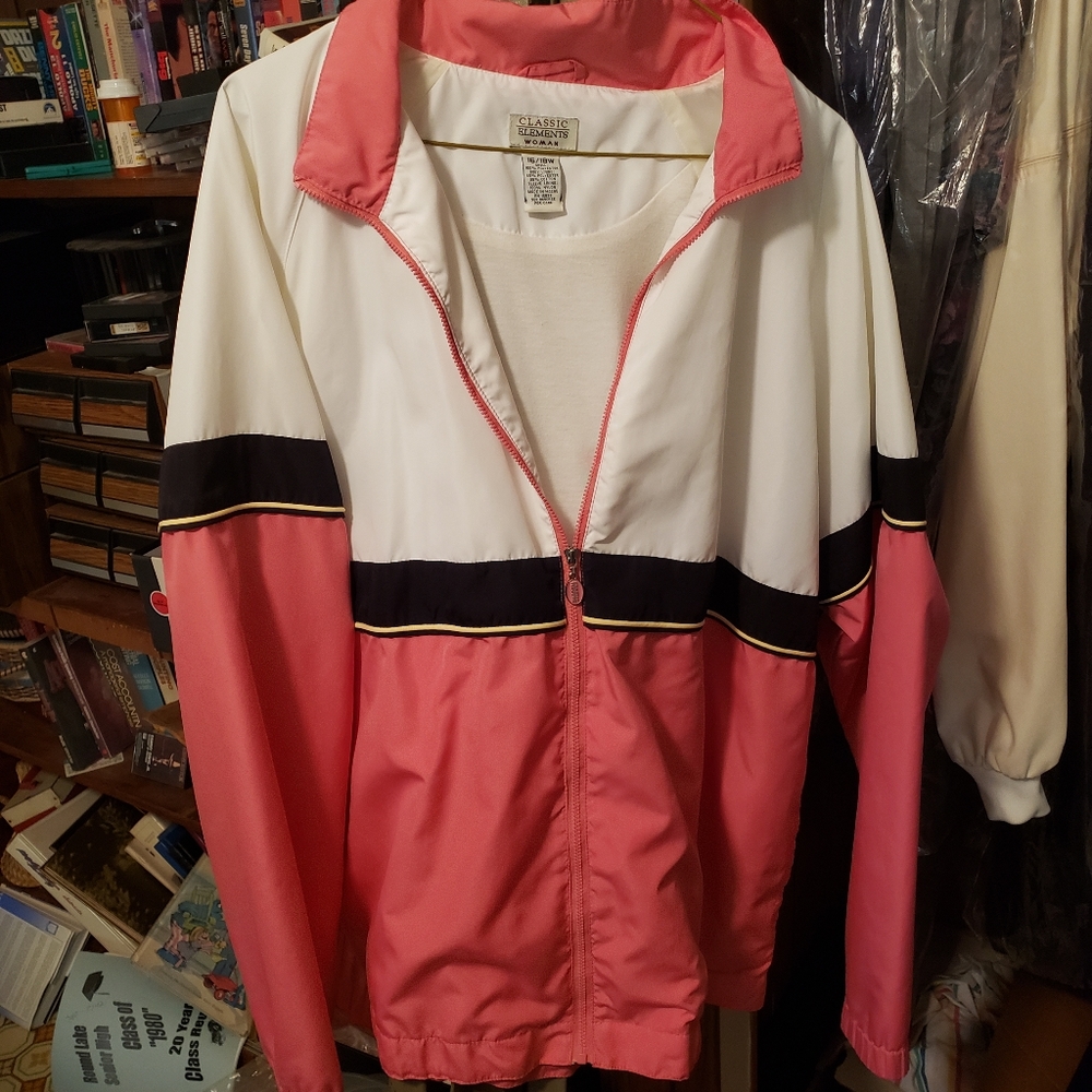 Vintage Colorblock Pink Windbreaker